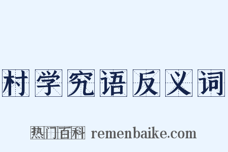 村学究语反义词是什么意思的图片